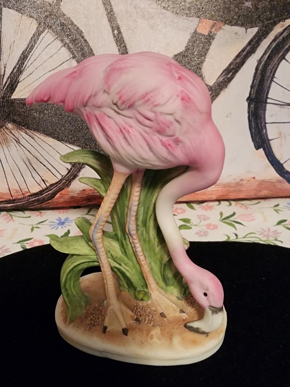Vintage Lefton Pink Flamingo Ceramic Figurine - Home Accent